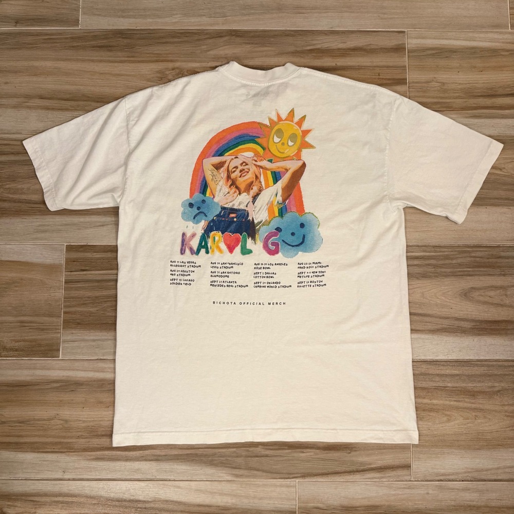 Karol G Manana Sera Bonito Tour T-Shirt XL White Bichota Official Merch 2023